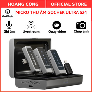  Micro thu âm không dây GOCHEK ULTRA S24 kèm Dock sạc Tích hợp 2 chân cắm khi live quay video ghi âm cho mọi thiết bị 