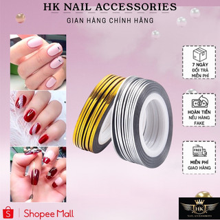 Cuộn dây line kim tuyến vàng, bạc hk nail accessories