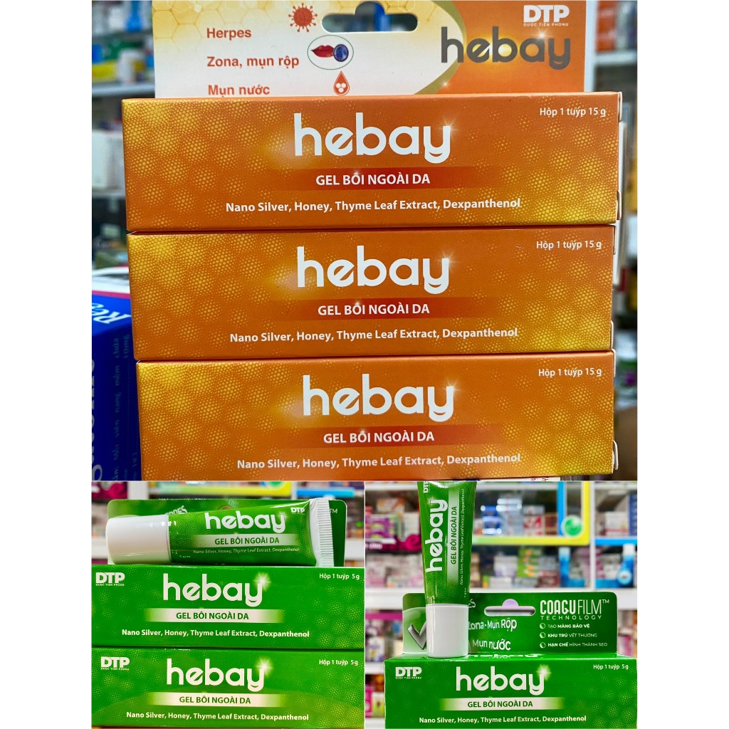 [HEBAY] Gel bôi Hebay dùng cho da bị Herpes, Zona, giời leo, mụn rộp, mụn nước môi, nhanh hồi phục v