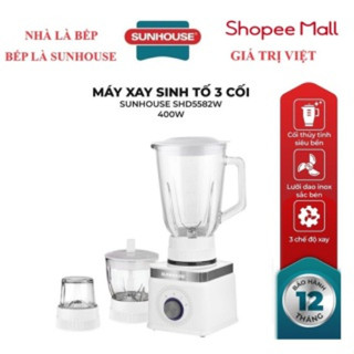 MÁY XAY SINH TỐ 3 CỐI SUNHOUSE SHD5582W CHÍNH HÃNG