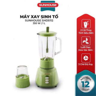Máy Xay Sinh Tố SUNHOUSE SHD5112 Công Suất 350W - Kèm 2 Cối Thủy Tinh