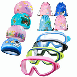 Set 3 Kính Bơi, Mũ Bơi Và Túi Đựng Đồ Bơi Cho Bé 2-12 Tuổi E81
