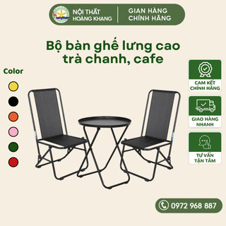 Bộ bàn ghế lưng cao trà chanh cafe xếp gấp gọn giá rẻ, ghế câu cá ngồi thư giãn
