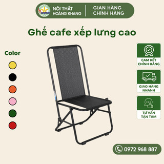 Ghế xếp trà chanh tựa lưng cao 82cm, ghế gấp gọn dã ngoại, câu cá, du lịch picnic