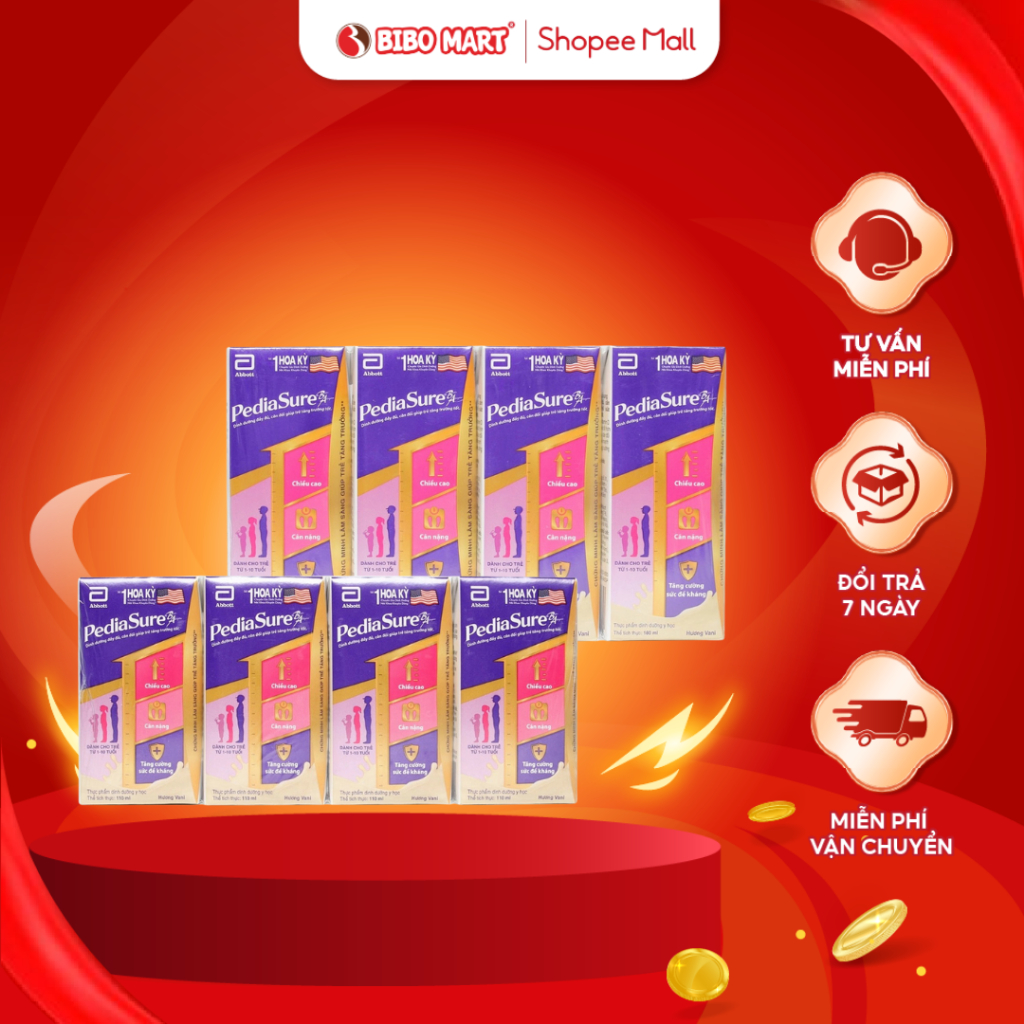  Sữa Nước Pediasure Bổ Sung Dinh Dưỡng Tăng Chiều Cao Hương Vị Vani 110ml  180ml Dành Cho Bé - Bibomart 