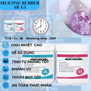 Silicon Lỏng Đổ Khuôn 1:1 Hệ Bạch Kim, Platinum Silicone Làm Khuôn Mô hình, Tượng, Thạch cao, Bánh, Nến