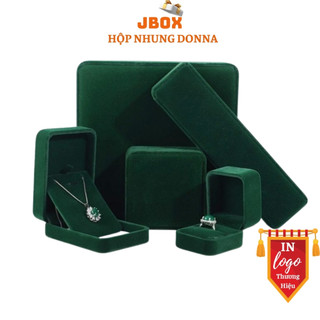 Hộp nhung đựng trang sức Xanh lá JBOX nhận in Logo hộp đựng nhẫn hộp dây chuyền vòng tay bông tai