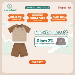 (MamanBébé chính hãng) Bộ cộc tay Polo La Pomme hoạ tiết dễ thương