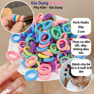 Set hộp 70 dây thun cột tóc co giãn nhiều màu sắc phong cách hàn quốc mới cho bé gái