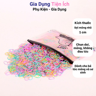Túi 3000 dây chun buộc tóc mini co giãn, túi chun buộc tóc nhiều màu,dây mỏng dành cho bé tóc mỏng kéo zip tiện lợi.