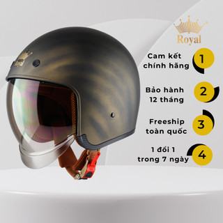Mũ bảo hiểm 3/4 Royal M139 có kính âm tem xước đi xe máy chính hãng bảo hành 12 tháng