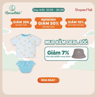 (MamanBébé chính hãng) Bộ bơi rời cộc tay La Pomme hoạ tiết mùa hè