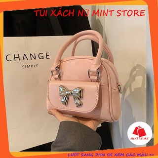 Túi xách đẹp, túi đeo chéo nữ nơ bạc hai quai xinh xắn da mềm 🔸Túi Xinh Mint Store🔸 PK 734