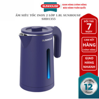 Ấm siêu tốc inox 2 lớp 1.8L SUNHOUSE SHD1355 - Hàng Chính Hãng Bảo Hành 12 tháng