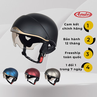 Nón bảo hiểm chính hãng Andes 139 có kính âm -Mũ bảo hiểm có kính Andes 3s139