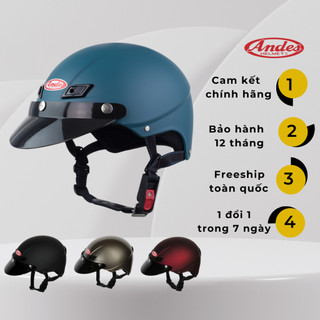 Mũ bảo hiểm 1/2 Andes 109 có lưỡi trai chính hãng bảo hành 12 tháng