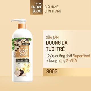 Combo Sữa Tắm LASHE SUPERFOOD 900G + Tặng Sữa Tắm LASHE SUPERFOOD Dưỡng Da Căng Bóng 610G