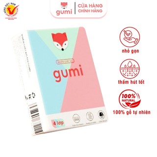 Khăn giấy mini Gumi giấy khô rút bỏ túi nhỏ gọn gói 8 tờ x 4 lớp dày dặn mềm mịn mang theo mọi nơi