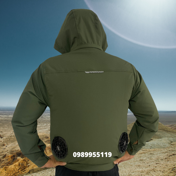 Áo điều hòa Nhật Bản - Áo chống nắng có gắn quạt làm mát pin 32000 quạt 12v dùng 10h-14h