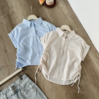 Sơ mi kẻ nhỏ rút sườn