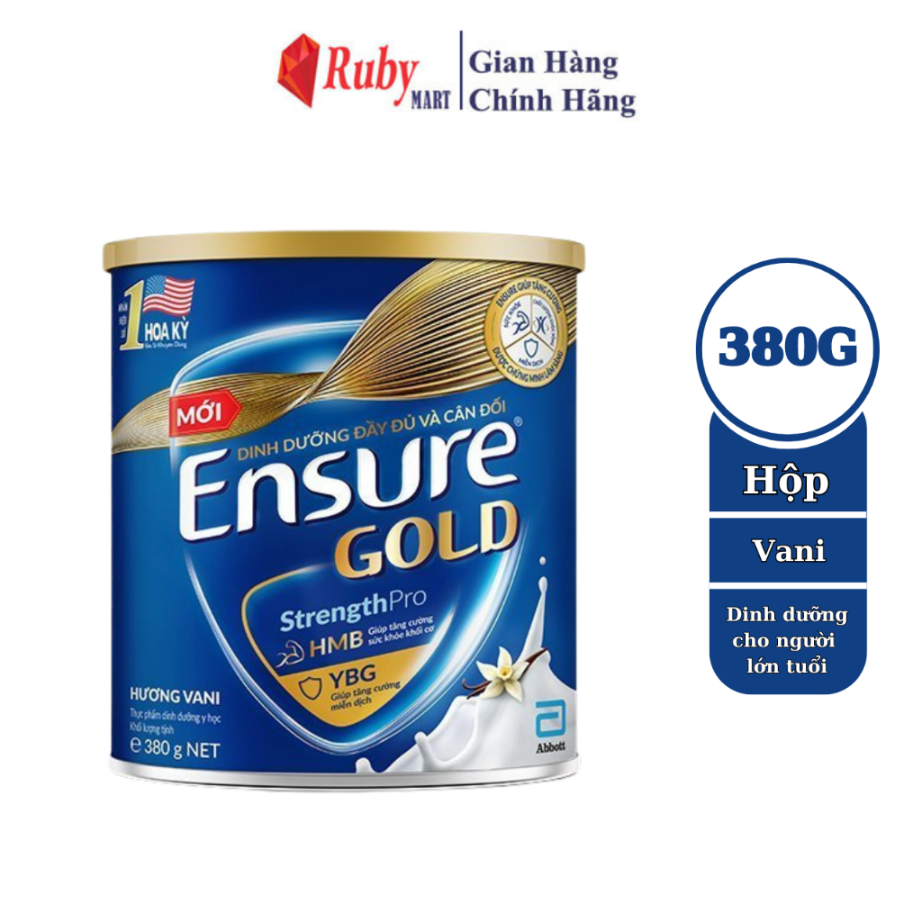 Sữa bột Ensure Gold Abbott hương vani (HMB) 380g