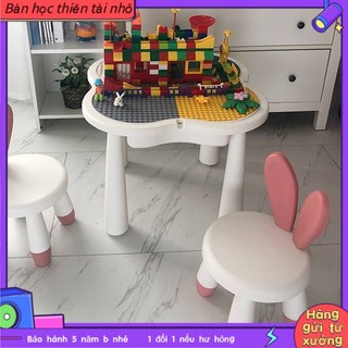 Bàn Khối Xây Dựng Đa Chức Năng, Đồ Chơi Xếp Hình Khối Lớn Cho Trẻ Em, Bàn Khối Xây Dựng Trò Chơi Ăn Uống Cho Bé