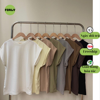 Áo thun tổ ong tay hến cổ tròn Forly chất liệu dày dặn dáng suông FG054