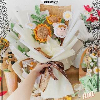 Bó hoa len hướng dương mix hoa hình thú xinh xắn tặng người yêu, người thân, bạn bè