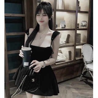  LALASTUDIO | Đầm nữ thiết kế 2S dây đan lưng  xoè hàng L1  Váy2S buộc nơ chiết eo from xoè hàng chuẩn 