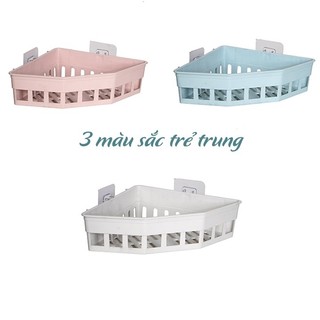 Khay tam giác dán tường Hokori Việt Nhật (5610) đựng vật dụng nhà tắm nhà bếp, Kệ đựng đồ đa năng