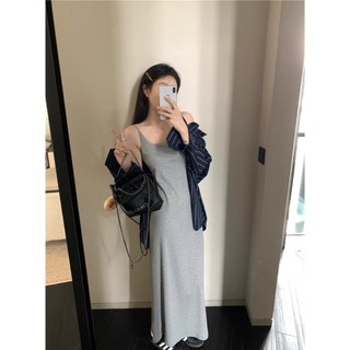 (ORDER) Váy thun hai dây ôm body gợi cảm dáng ngắn/dài sexy quyến rũ phong cách Hàn Quốc hàng QC cao cấp