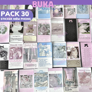 Sticker niêm phong Buka set 30 50 100 tấm phong cách y2k đồ gói card phụ kiện gói hàng dễ thương