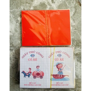 Set 5 Tệp Giấy thủ công decal HH khổ A5 (6 màu/1tệp, có sẵn keo dính)
