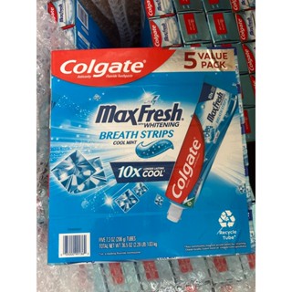 [ MẪU MỚI 206GR ] Kem Đánh Răng Colgate Maxfresh WITH WHITENING BREATH STRIPS   206GR NỘI ĐỊA MỸ