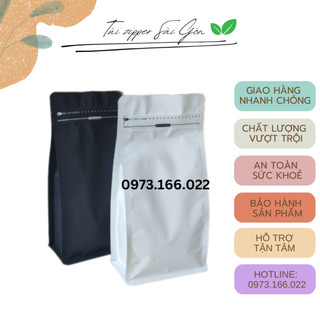 1kg Túi Zipper 8 cạnh màu Đen - Trắng