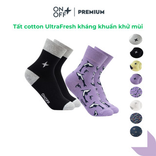 Tất nam cotton cổ trung ONOFF kháng khuẩn khử mùi active daily  BST NEW ONOFF Premium- 18AQ24A082