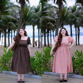 D21 đầm maxi cổ u bigsize 60-110kg
