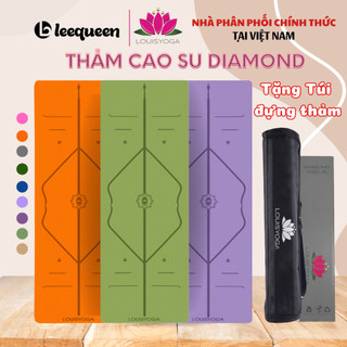 Thảm tập yoga cao su cao cấp louis diamond 183x68x0.5cm định tuyến - chất liệu cao su chống thấm, chống trơn, trượt