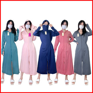 Áo chống nắng nữ toàn thân dáng dài chất liệu vải thông hơi làm mát cản tia UV, áo khoác uv dáng dài
