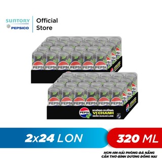  Combo 2 Thùng 24 Lon Pepsi Vị Chanh Không Calo  320ml lon  