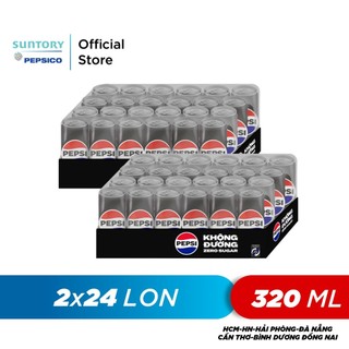  Combo 2 Thùng 24 Lon Pepsi Không Calo  320ml lon  