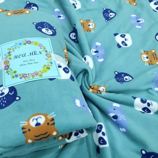 Xã 110k còn 99k.Mền nỉ cotton GẤU CỌP đi học, du lịch, văn phòng
