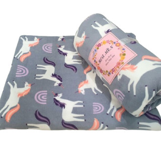 Mền nỉ cotton Thái NGỰA văn phòng, du lịch, đi học