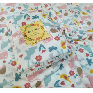 Mền nỉ cotton thái mèo thỏ hồng đi học, văn phòng