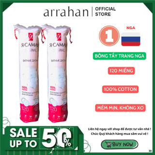 Bông tẩy trang Nga 100% cotton (Mẫu mới)