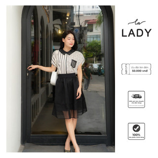 Set áo váy họa tiết LaLADY - Thiết kế thanh lịch, tao nhã với chất liệu thoáng mát cho ce thoải mái diện đi làm đi chơi