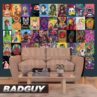 BAD GUY - Set 50 Poster A4 dán tường trang trí decor quán nhà cửa - STICKER FACTORY