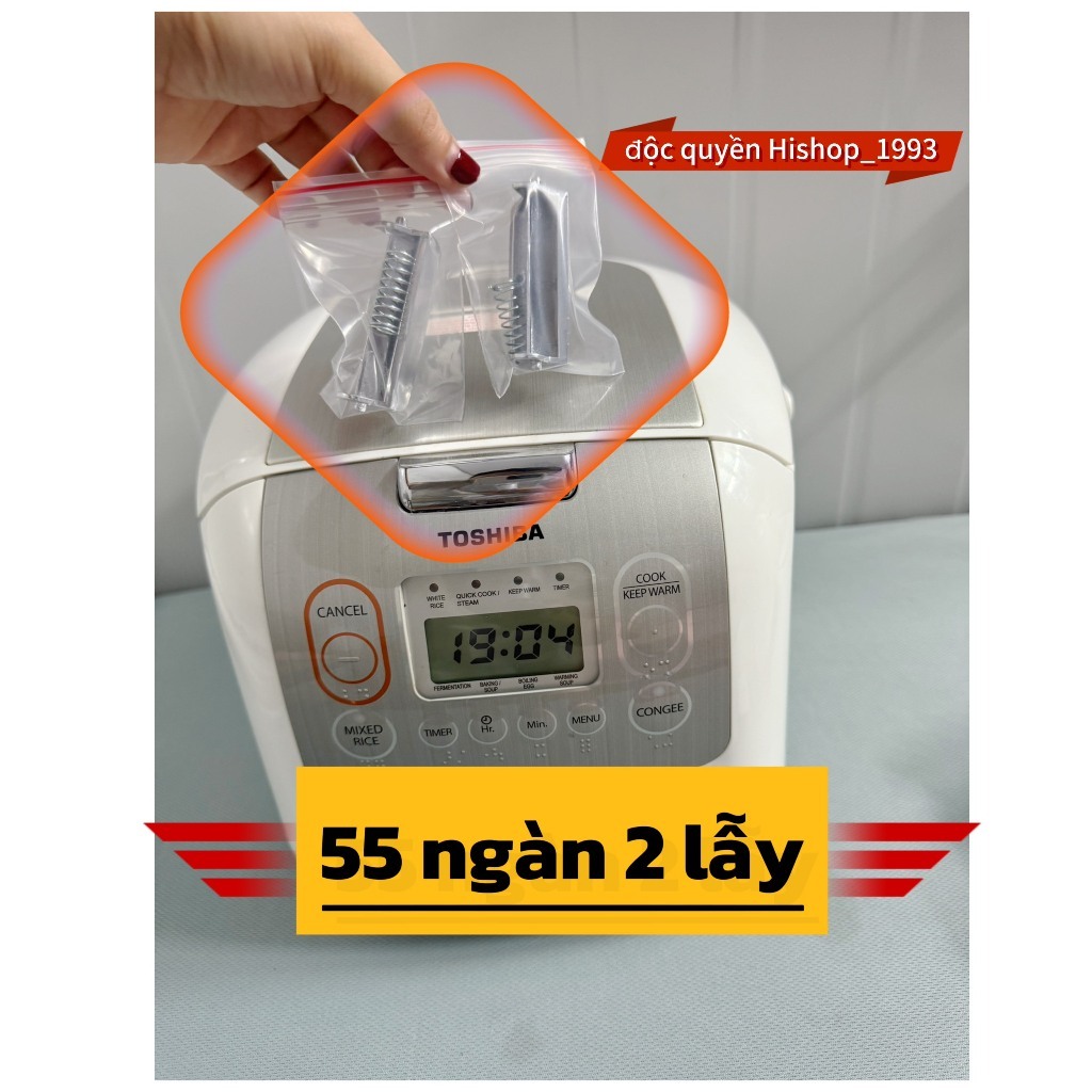 COMBO 2 Lẫy nồi cơm điện Toshiba 1.8 lít RC-18NMF/18NTFV; RC-10NMF/10NTFV Mẫu mới chống co biến dạng