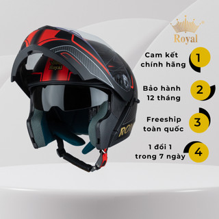 Nón bảo hiểm fullface Royal M179  lật hàm có 2 kính chính hãng bảo hành 12 tháng