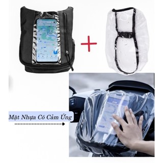 Combo Túi Garb và che mưa treo đầu xe máy , túi treo ghi đông xe máy , để điện thoại , đồ tiện dụng